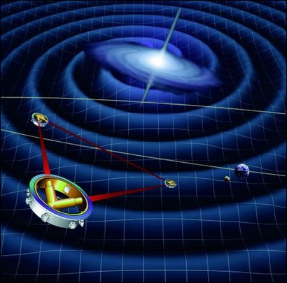 Artist's impression of the space-based gravitational wave detector LISA